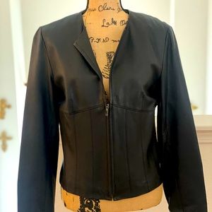 SienaStudio 100% Black Leather Jacket: Size 8